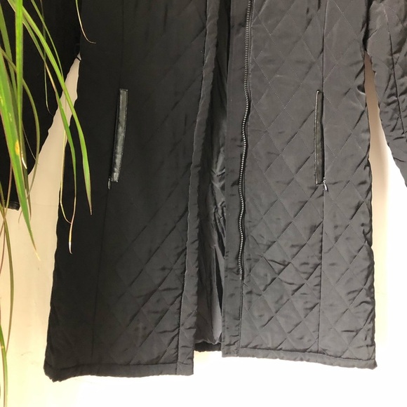 NEW YORK & Company Black Quilted Coat Long Jacket Size S - Picture 6 of 13